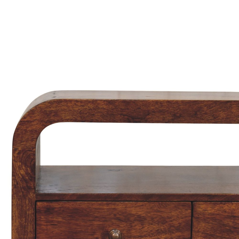 43" Brown Solid Wood Enclosed and Open Storage TV Stand
