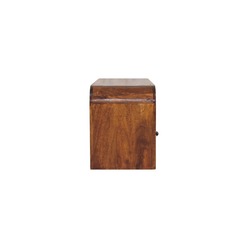 43" Brown Solid Wood Enclosed and Open Storage TV Stand