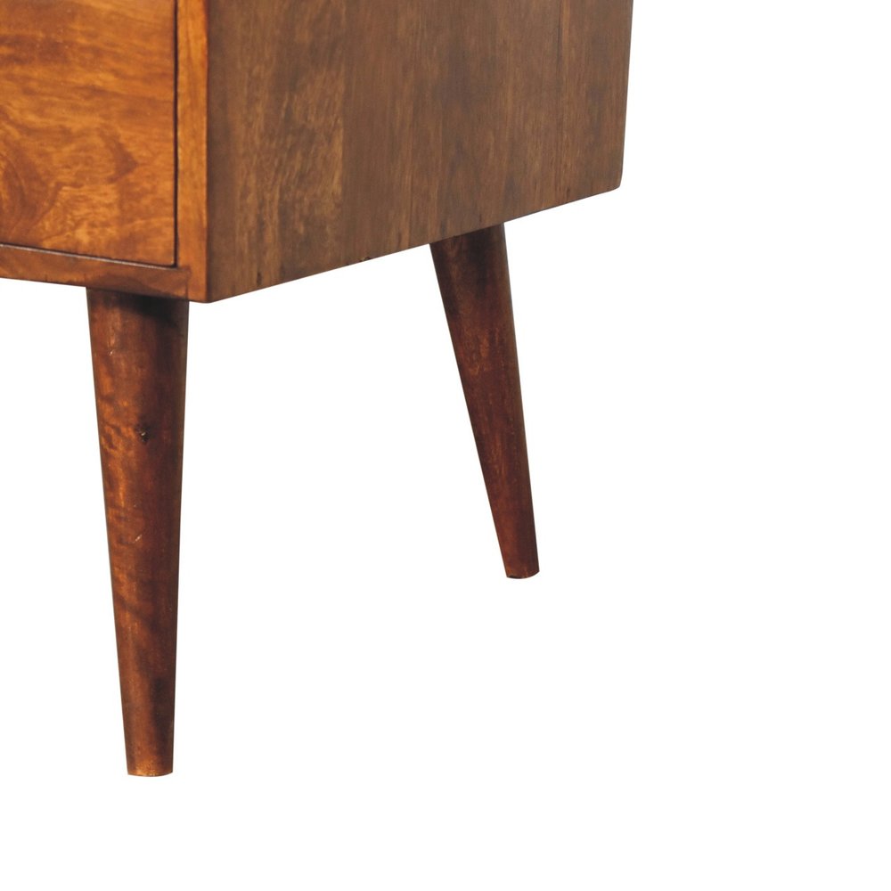 39" Brown Solid Wood Enclosed and Open Storage TV Stand