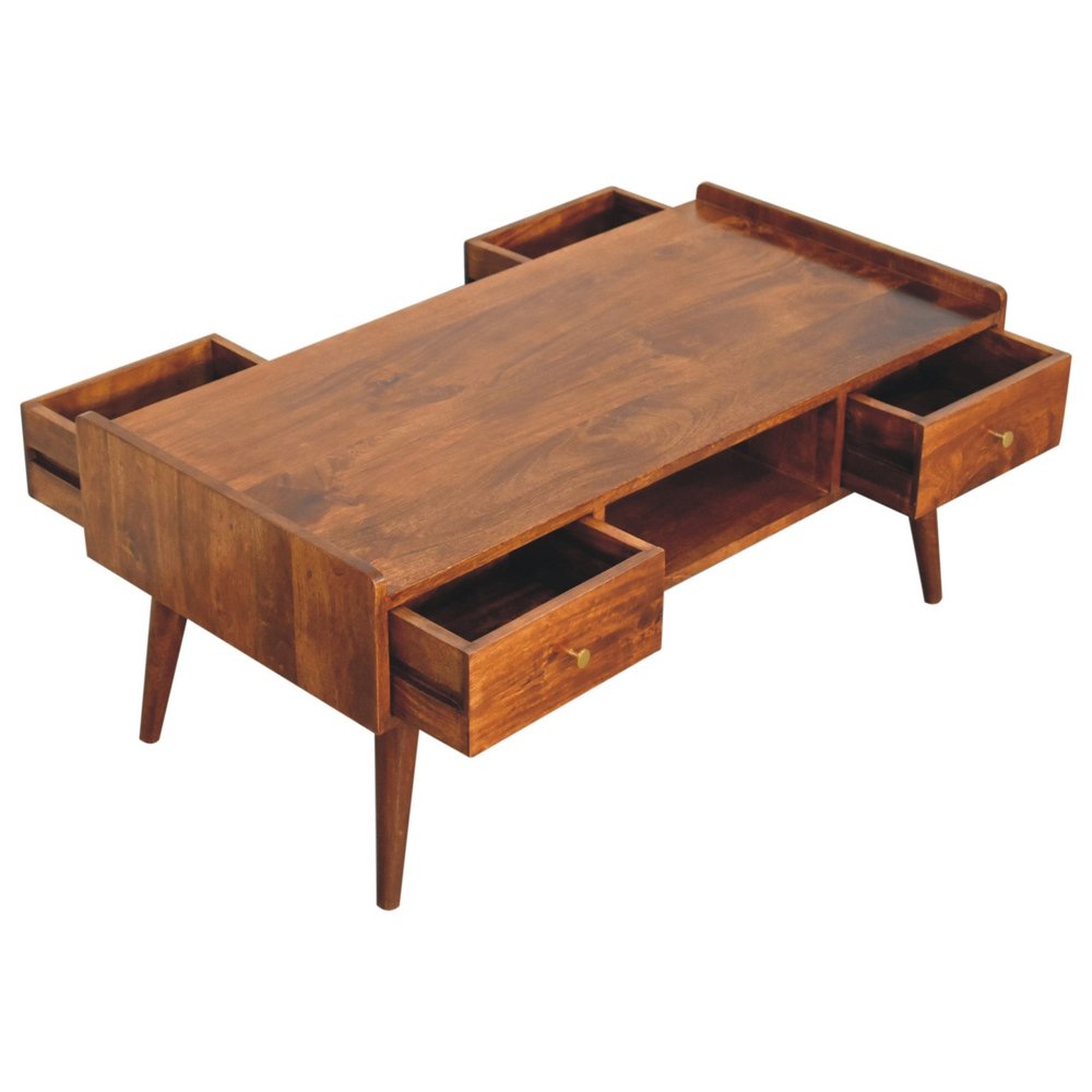 39" Brown Solid Wood Enclosed and Open Storage TV Stand