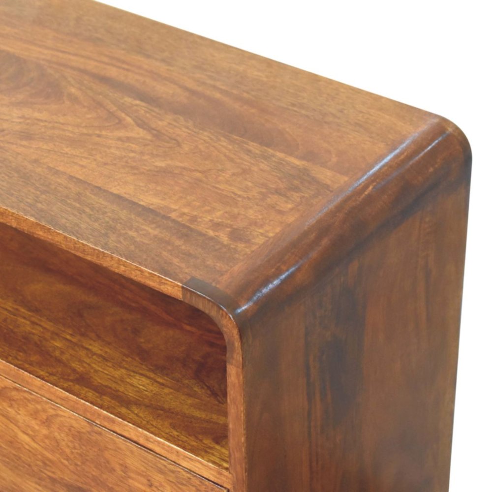 28" Brown Solid Wood Two Drawer Sideboard