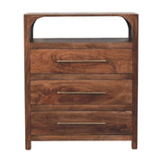 30" Brown Solid Wood Two Drawer Sideboard