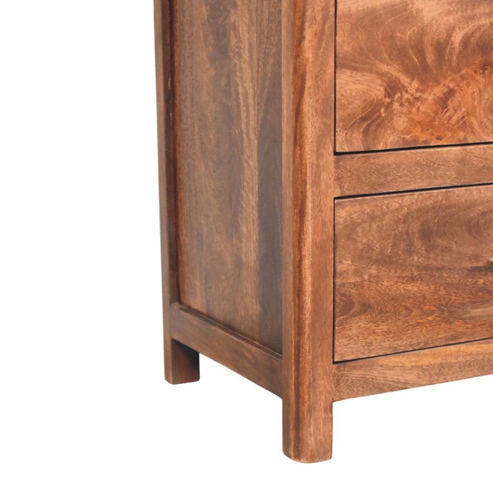 30" Brown Solid Wood Two Drawer Sideboard