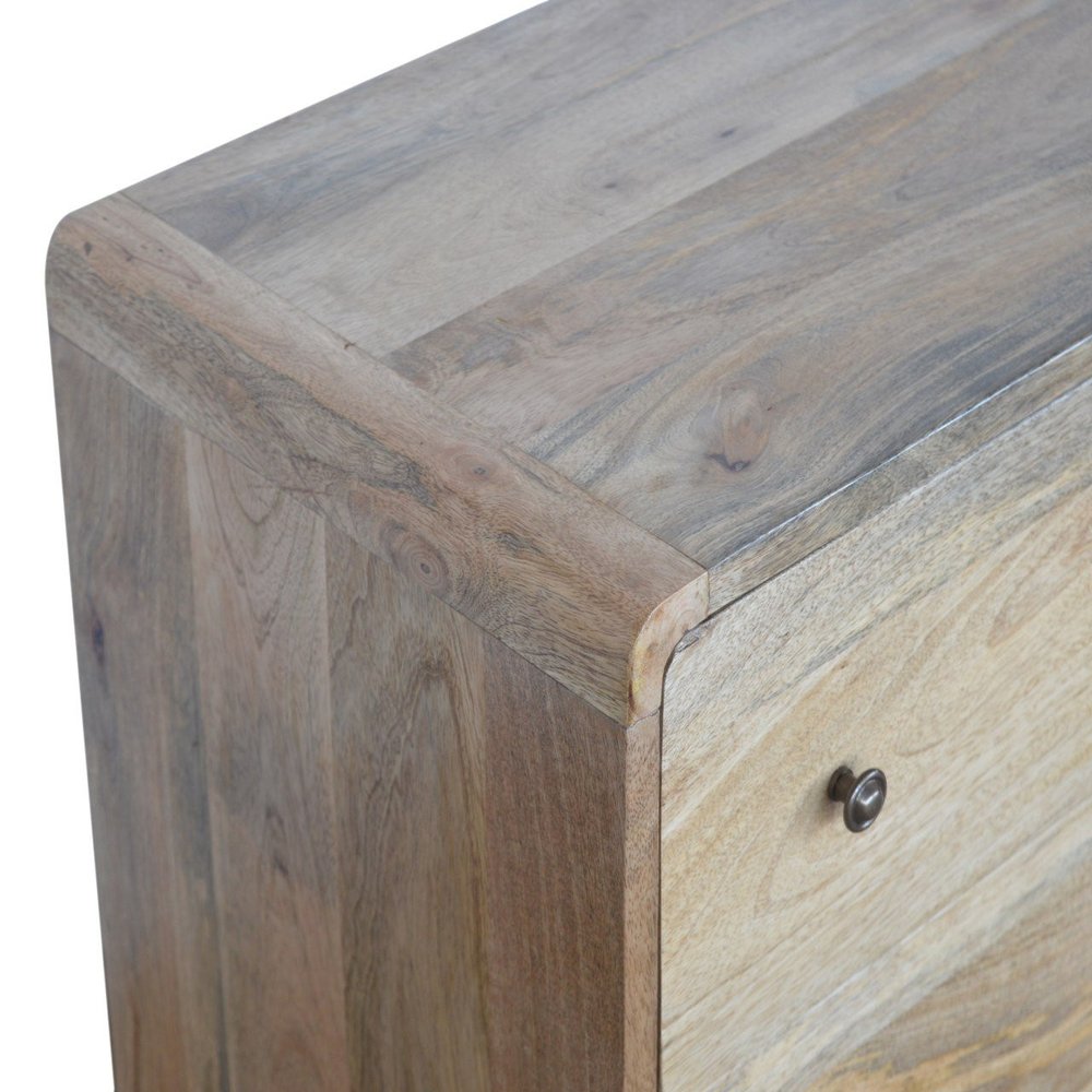28" Brown Solid Wood Three Drawer Sideboard