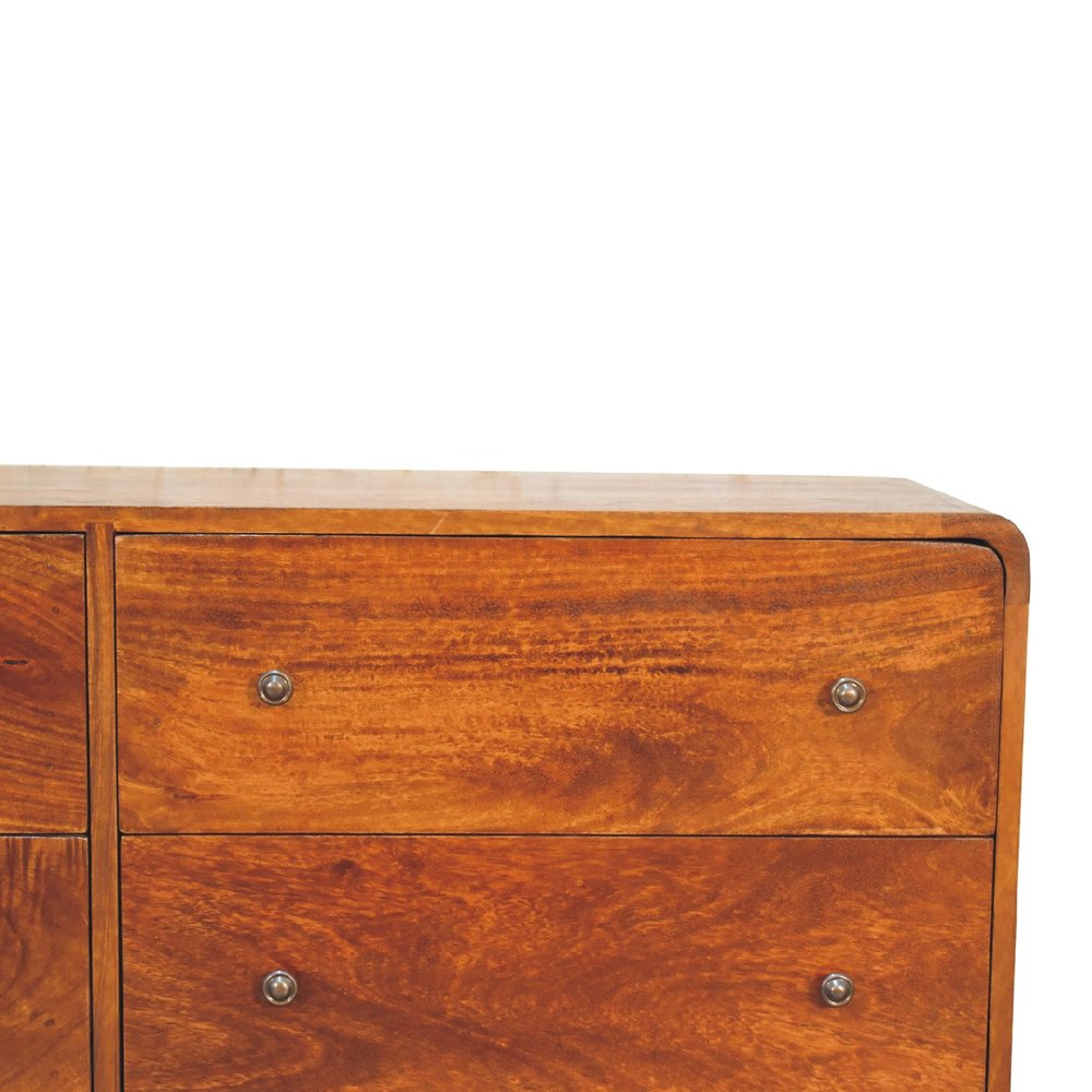 47" Brown Solid Wood Six Drawer Sideboard