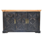 59" Brown Solid Wood Two Drawer Sideboard