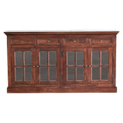 65" Brown Solid Wood Six Drawer Sideboard