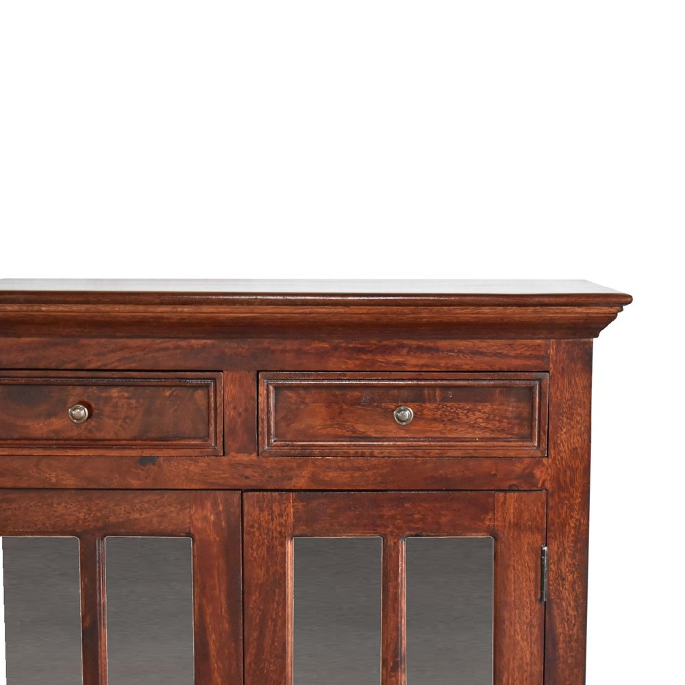 65" Brown Solid Wood Six Drawer Sideboard