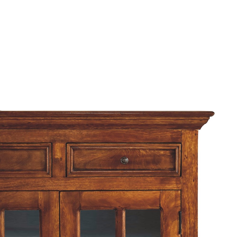 65" Brown Solid Wood Four Drawer Sideboard