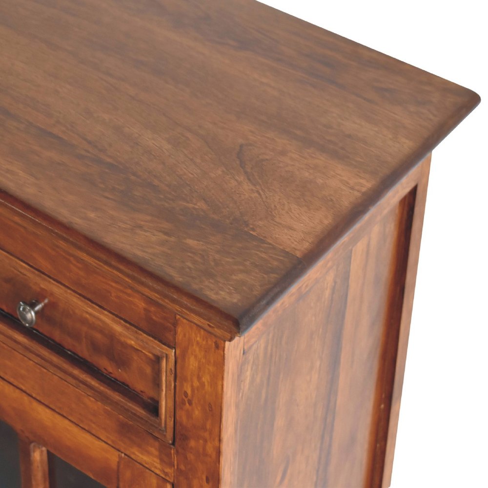65" Brown Solid Wood Four Drawer Sideboard