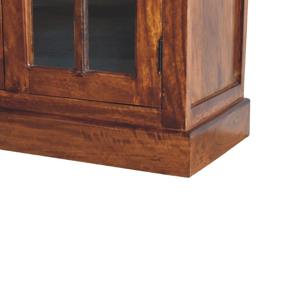 65" Brown Solid Wood Four Drawer Sideboard