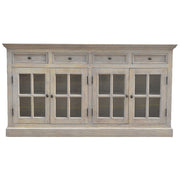 65" Brown Solid Wood Four Drawer Sideboard