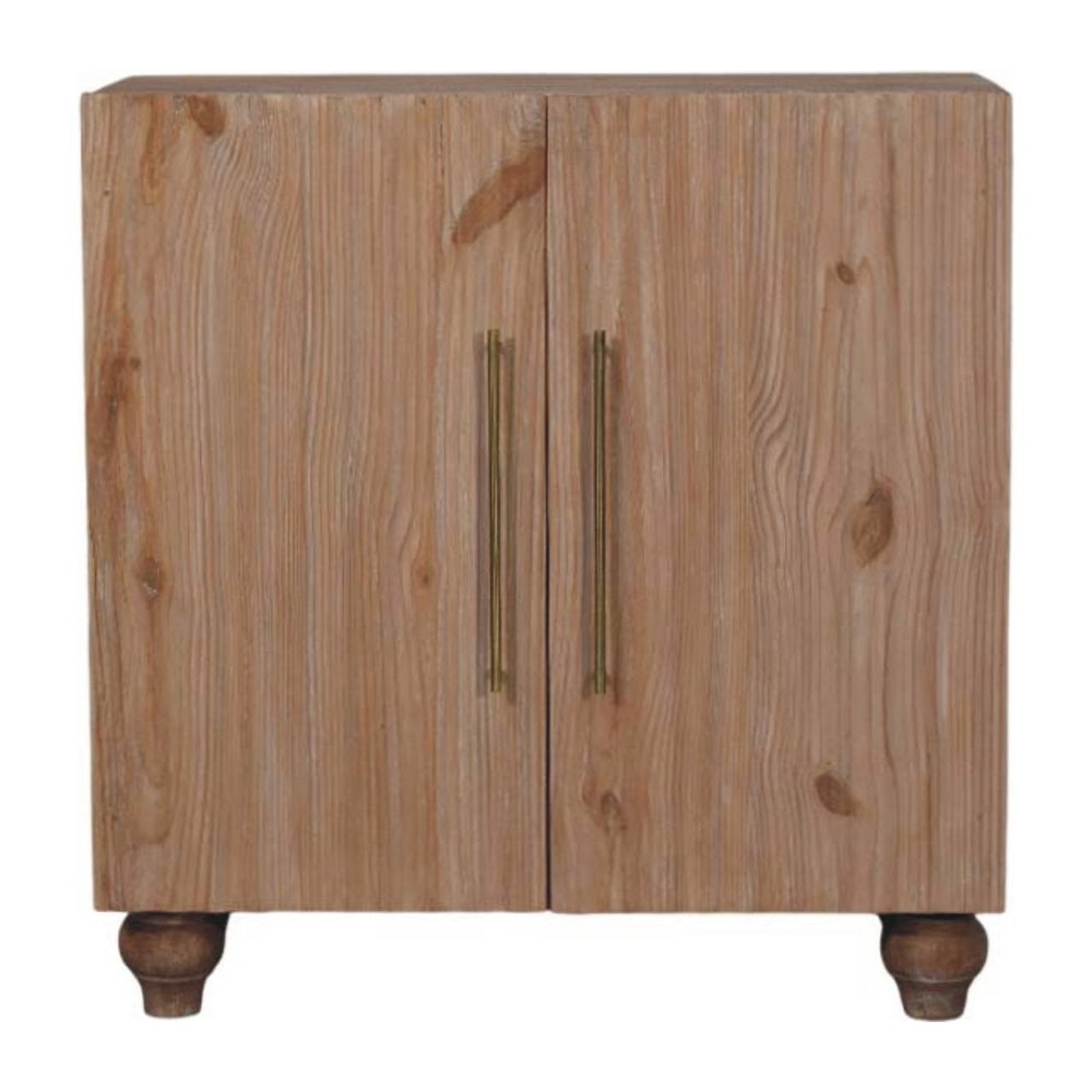 32" Brown Solid Wood Two Drawer Sideboard