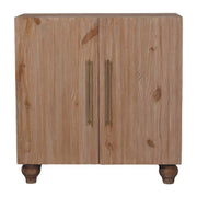 32" Brown Solid Wood Two Drawer Sideboard