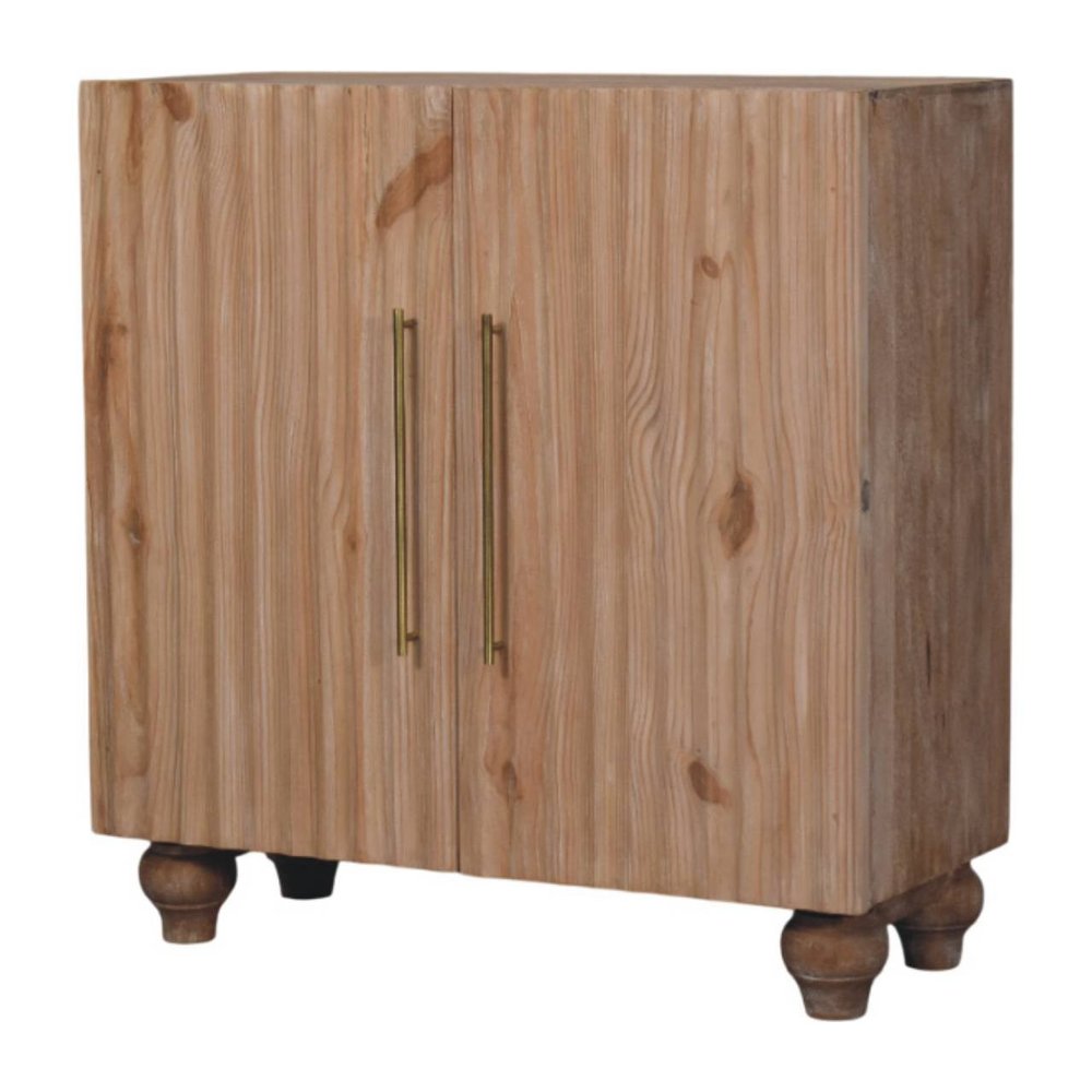 32" Brown Solid Wood Two Drawer Sideboard