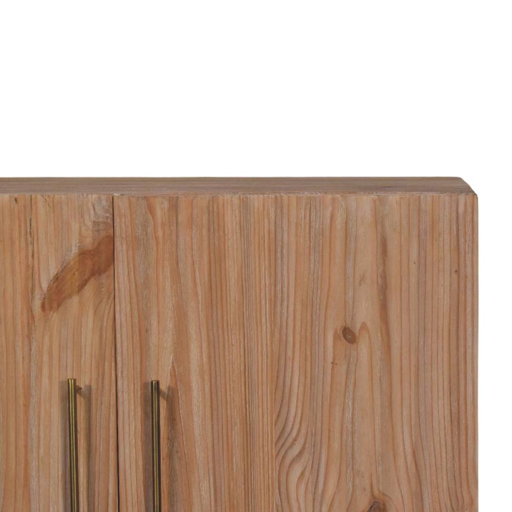 32" Brown Solid Wood Two Drawer Sideboard