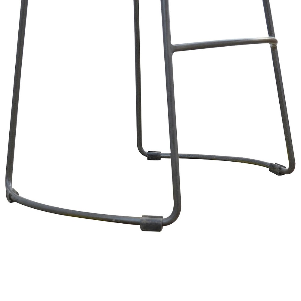 30" Brown and Black Solid Wood and Iron Bar Height Bar Chair