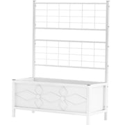47" X 35" White Steel Rectangular Planter Box