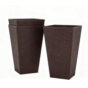 Set of Three Brown Recycled Plastic Rectangular Planter Box