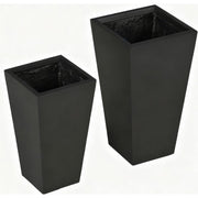 Set of Two Black Magnesium Oxide Rectangular Planter Box