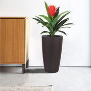 Set of Two Brown Recycled Plastic Round Self Watering Planter Box