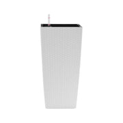 Set of Two White Recycled Plastic Rectangular Self Watering Planter Box