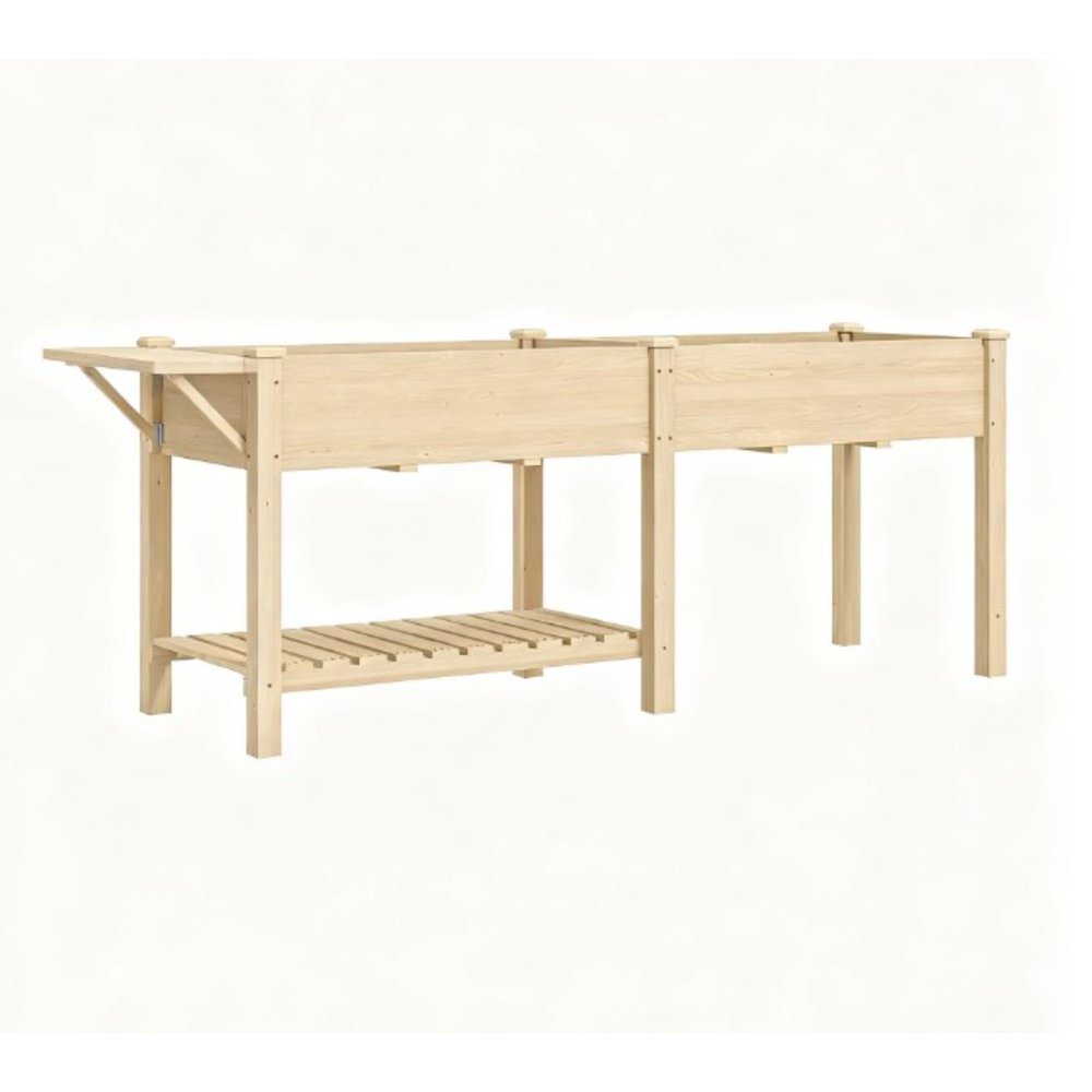 31" X 82" Brown Wood Rectangular Planter Box