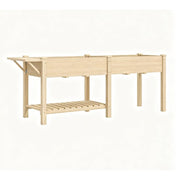 31" X 82" Brown Wood Rectangular Planter Box