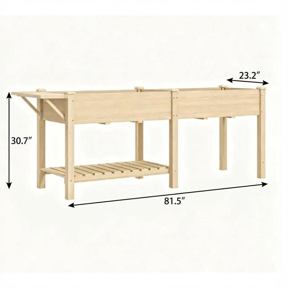 31" X 82" Brown Wood Rectangular Planter Box