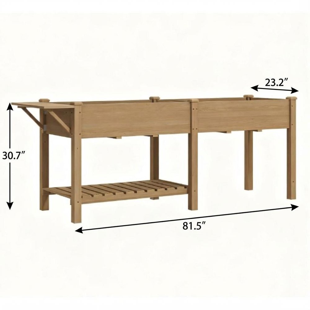 31" X 82" Brown Wood Rectangular Planter Box