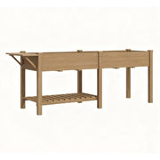 31" X 82" Brown Wood Rectangular Planter Box