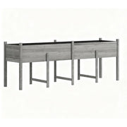 32" X 89" Light Gray Wood Rectangular Planter Box