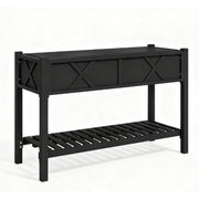32" X 47" Black Wood Rectangular Planter Box