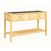 32" X 47" Brown Wood Rectangular Planter Box