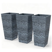 Set of Three Light Gray Recycled Plastic Rectangular Planter Box