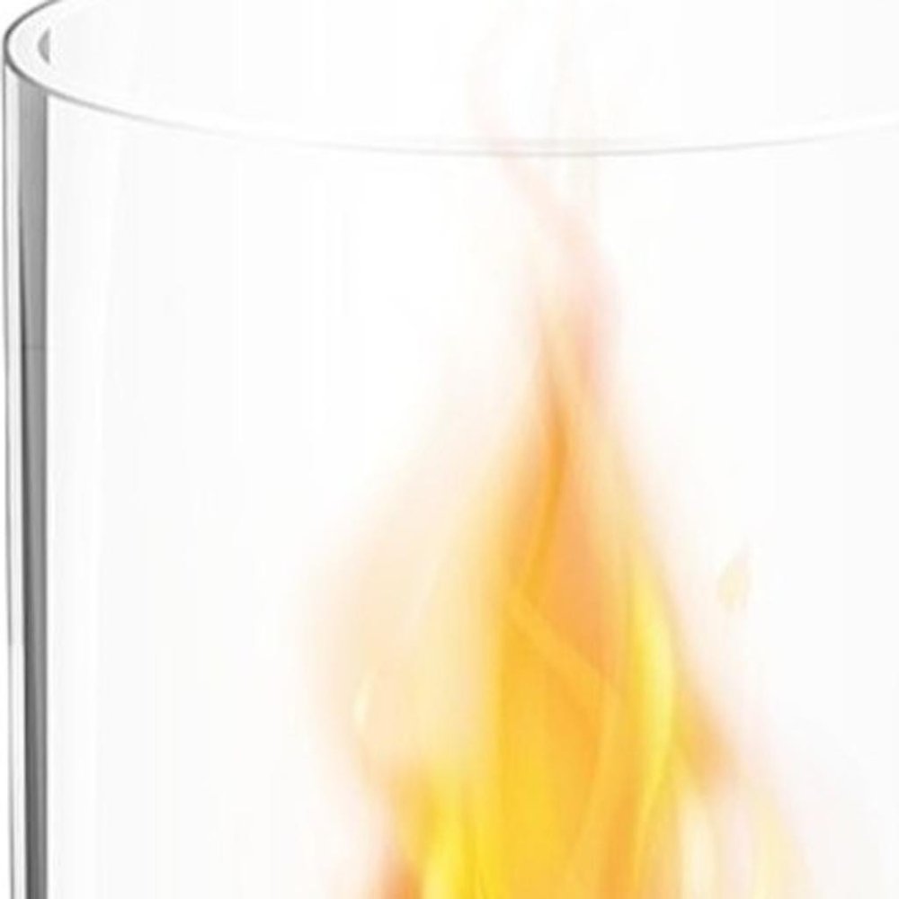 12" Black And Clear Metal And Glass BioEthanol Portable Tabletop Firepit