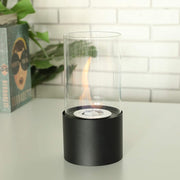 12" Black And Clear Metal And Glass BioEthanol Portable Tabletop Firepit
