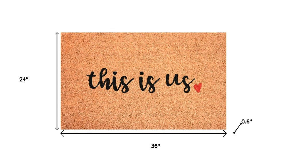 24" X 36" Brown And Black This is Us Outdoor Coir Door Mat