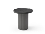 18" Dark Gray Wood Round Pedestal End Table
