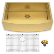 10" X 33" Gold Stainless Steel Undermount Kitchen Sink