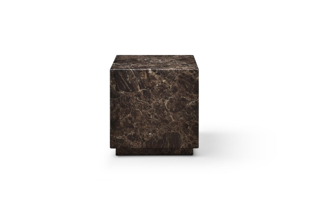 20" Brown Marble Square Block End Table