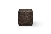 20" Brown Marble Square Block End Table
