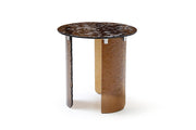 20" Bronze Glass Round End Table