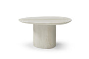 17" Beige Marble Oval Pedestal End Table