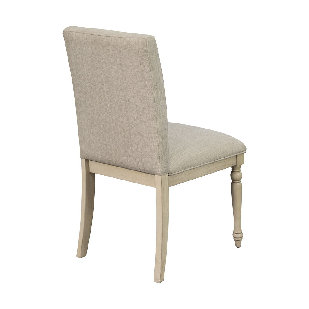 Fiona - Upholstered Dining Chair With Turned Wood Legs (Set of 2) - Light Gray