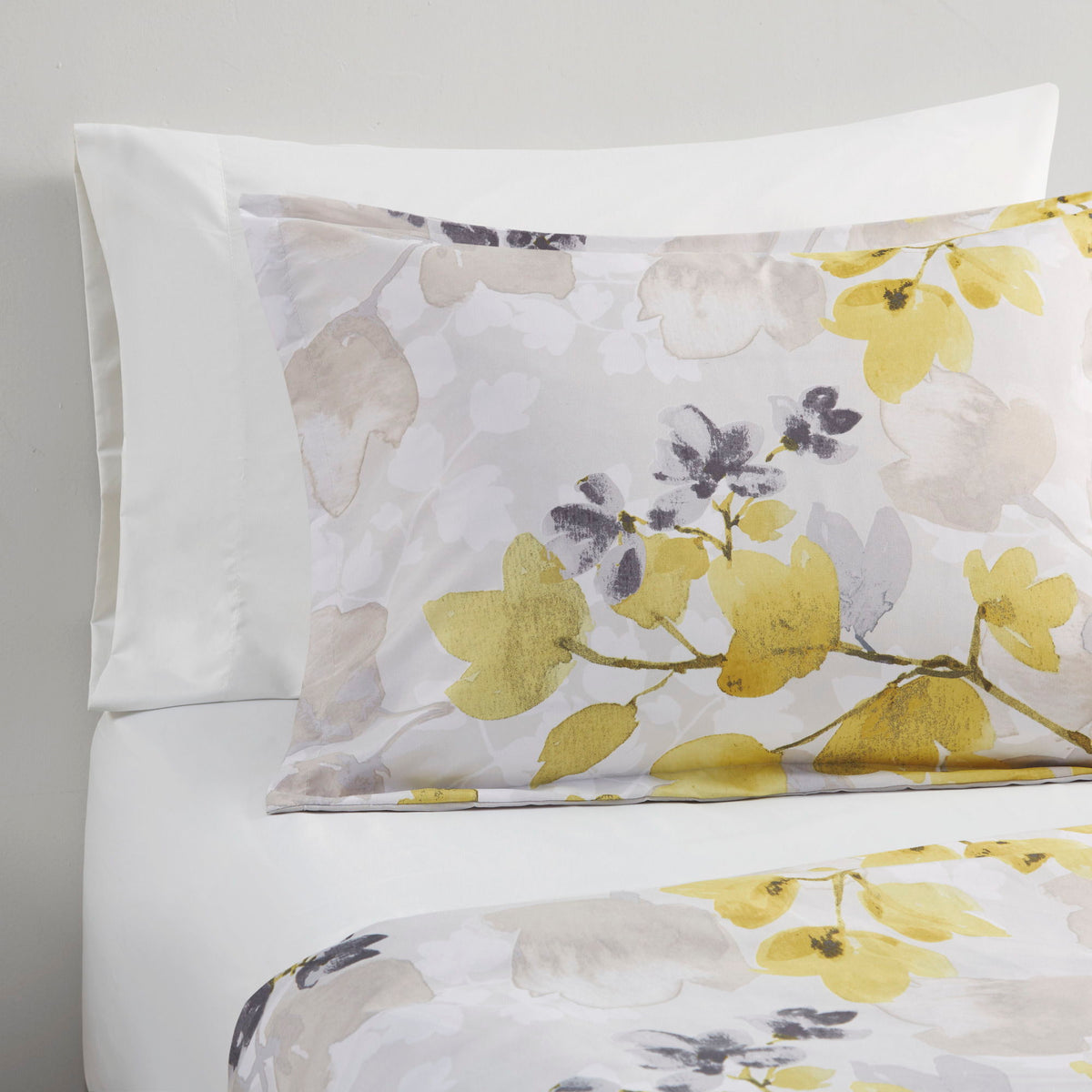 Alexis - Comforter Set With Bed Sheets - Yellow / Gray