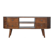 43" Brown Solid Wood Enclosed Storage Entertainment Center