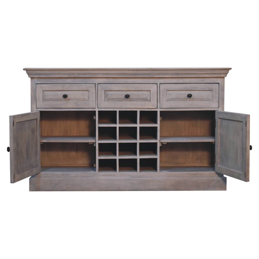 59" Brown Solid Wood Fireplace TV Stand