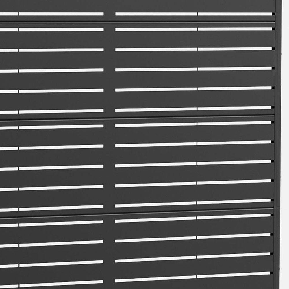 72" Black Steel Six Panel Screen Room Divider
