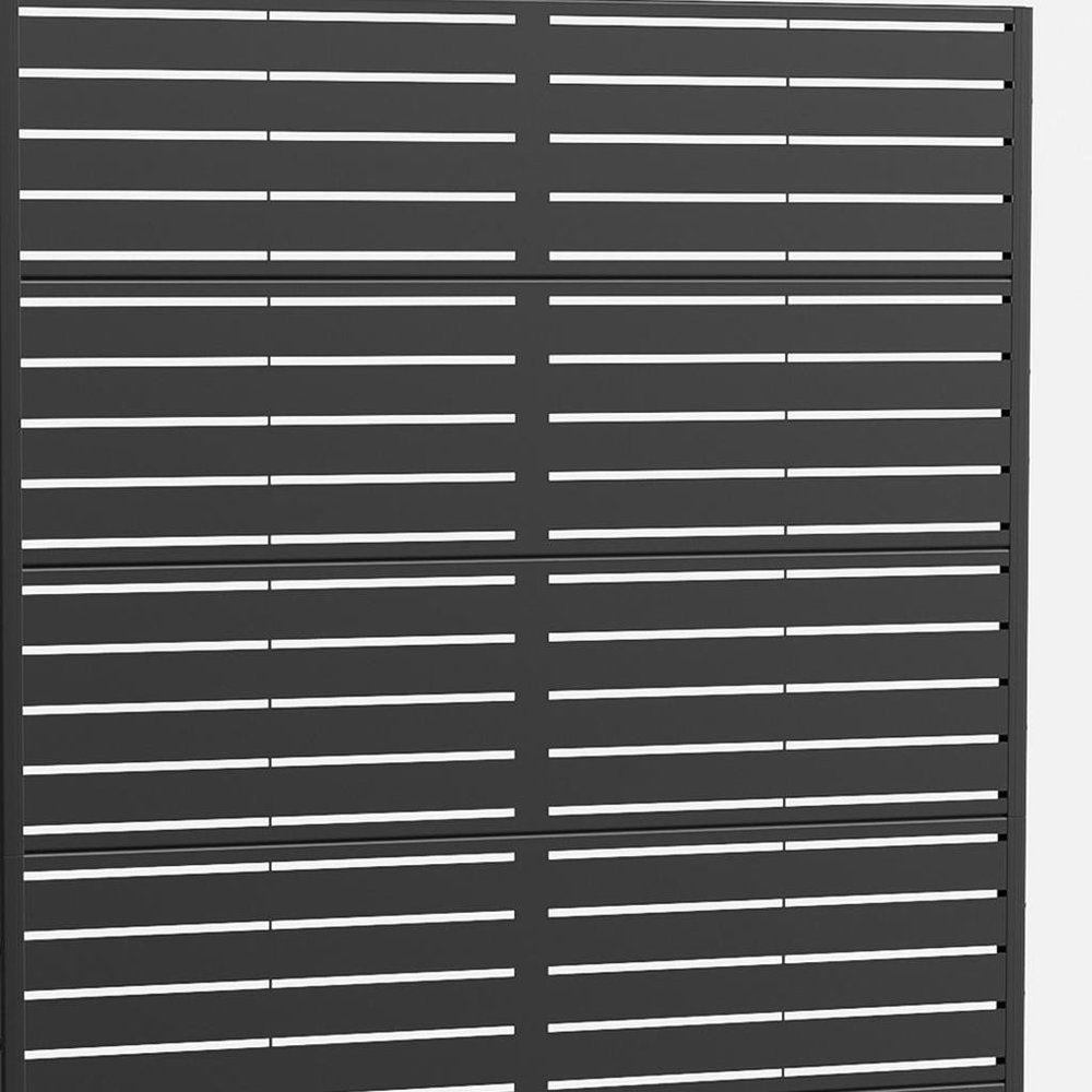 72" Black Steel Six Panel Screen Room Divider